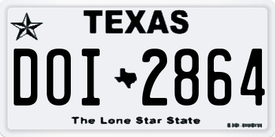 TX license plate DOI2864