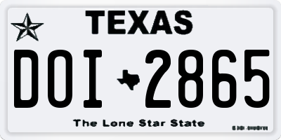 TX license plate DOI2865