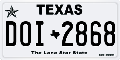TX license plate DOI2868