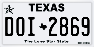 TX license plate DOI2869