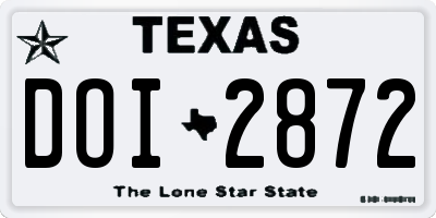 TX license plate DOI2872