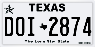 TX license plate DOI2874