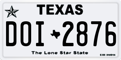TX license plate DOI2876