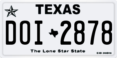 TX license plate DOI2878