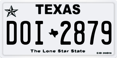TX license plate DOI2879