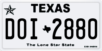 TX license plate DOI2880