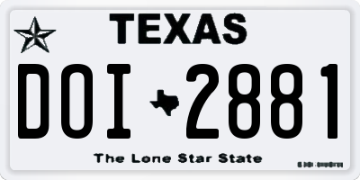 TX license plate DOI2881