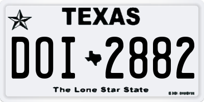 TX license plate DOI2882