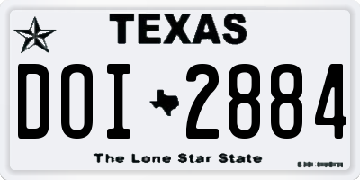 TX license plate DOI2884