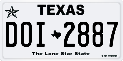 TX license plate DOI2887