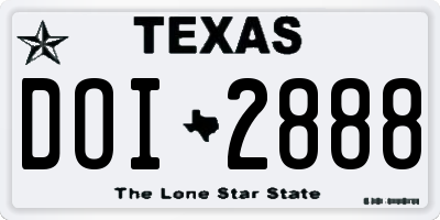 TX license plate DOI2888