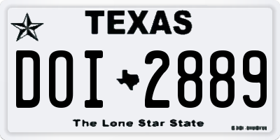 TX license plate DOI2889