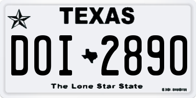 TX license plate DOI2890