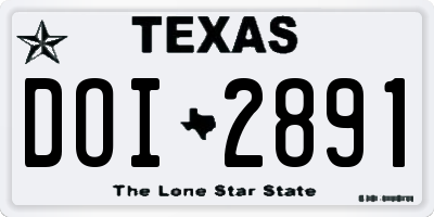 TX license plate DOI2891