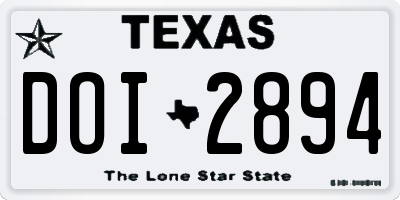 TX license plate DOI2894