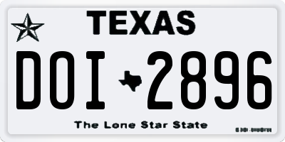 TX license plate DOI2896