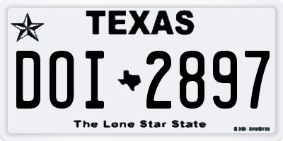 TX license plate DOI2897