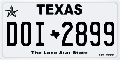 TX license plate DOI2899