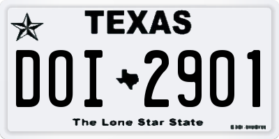 TX license plate DOI2901
