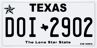 TX license plate DOI2902