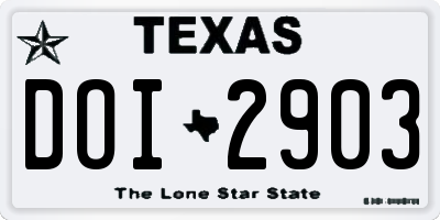 TX license plate DOI2903