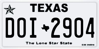 TX license plate DOI2904