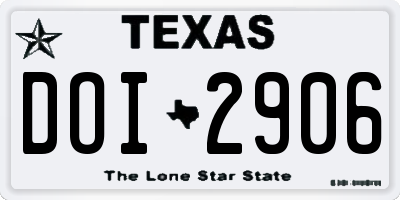 TX license plate DOI2906