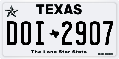 TX license plate DOI2907