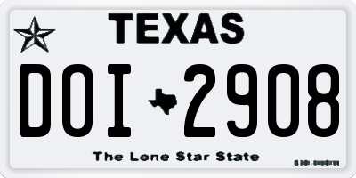 TX license plate DOI2908