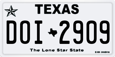 TX license plate DOI2909