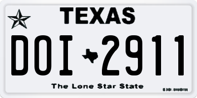 TX license plate DOI2911