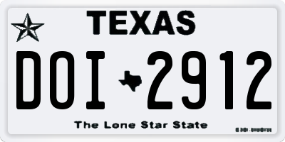 TX license plate DOI2912