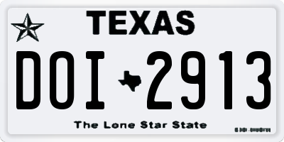 TX license plate DOI2913