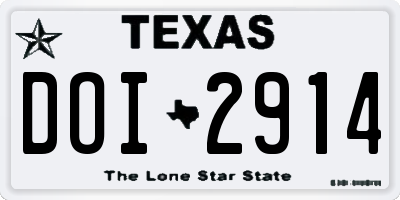 TX license plate DOI2914