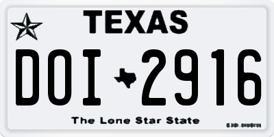 TX license plate DOI2916