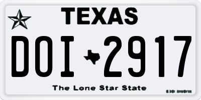TX license plate DOI2917