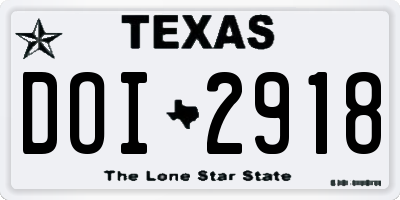 TX license plate DOI2918
