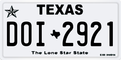 TX license plate DOI2921
