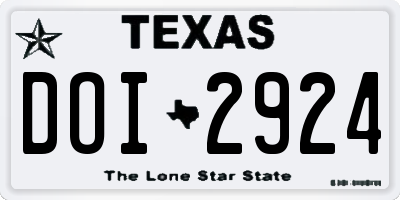 TX license plate DOI2924