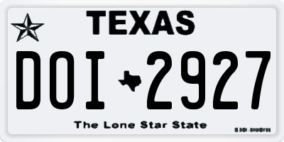 TX license plate DOI2927