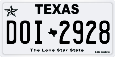 TX license plate DOI2928