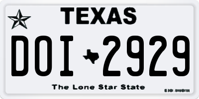 TX license plate DOI2929