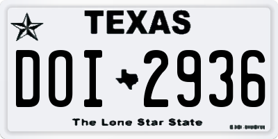 TX license plate DOI2936