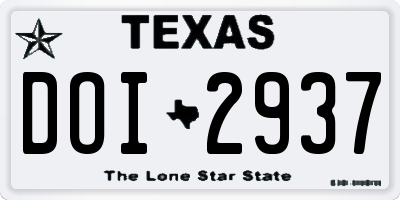 TX license plate DOI2937
