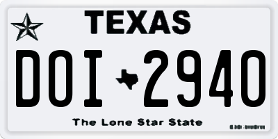 TX license plate DOI2940