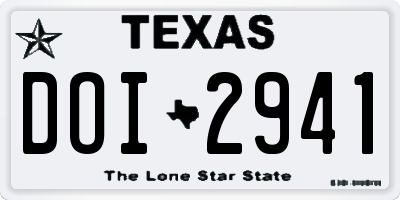 TX license plate DOI2941