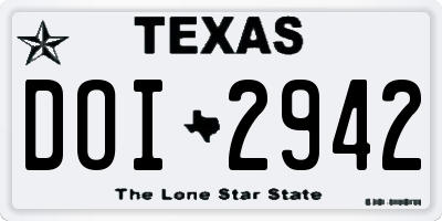 TX license plate DOI2942