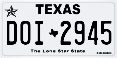 TX license plate DOI2945