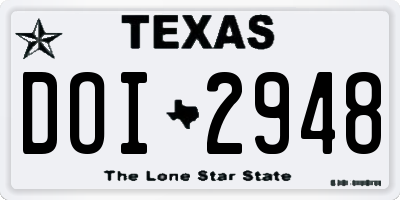 TX license plate DOI2948