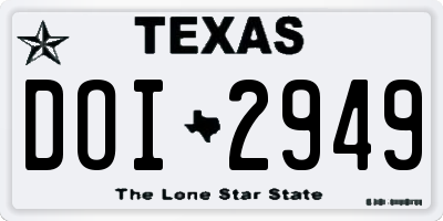 TX license plate DOI2949